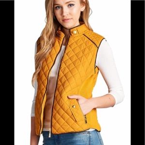 Active USA Mustard Quilted Vest women Size 3XL